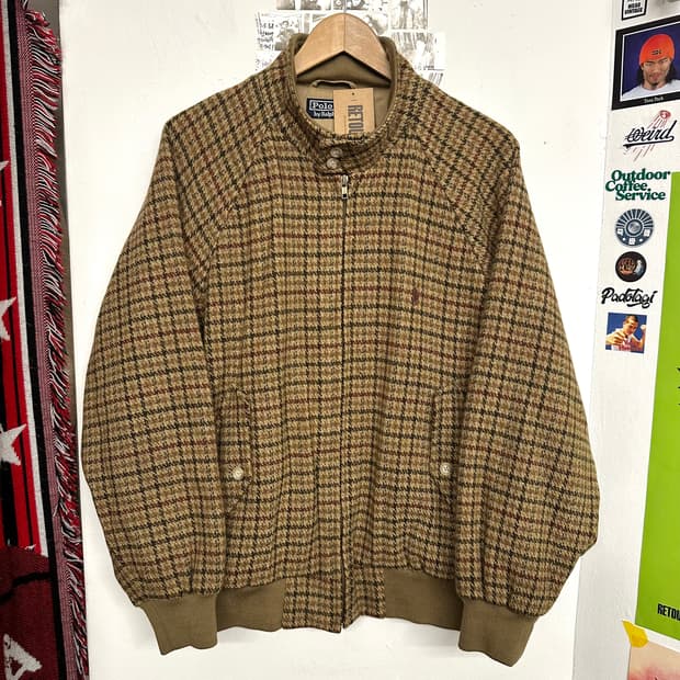 90’s 폴로 건클럽 체크 해링턴 자켓