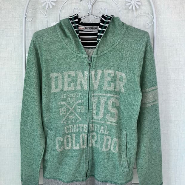 jpn vintage 민트 레터링 후드 지퍼 y2k 스트릿 갸루 펑키