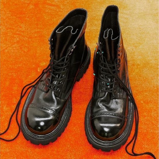 야세 6.5cm 에어 코만도솔 홀스하이드 부츠 블랙