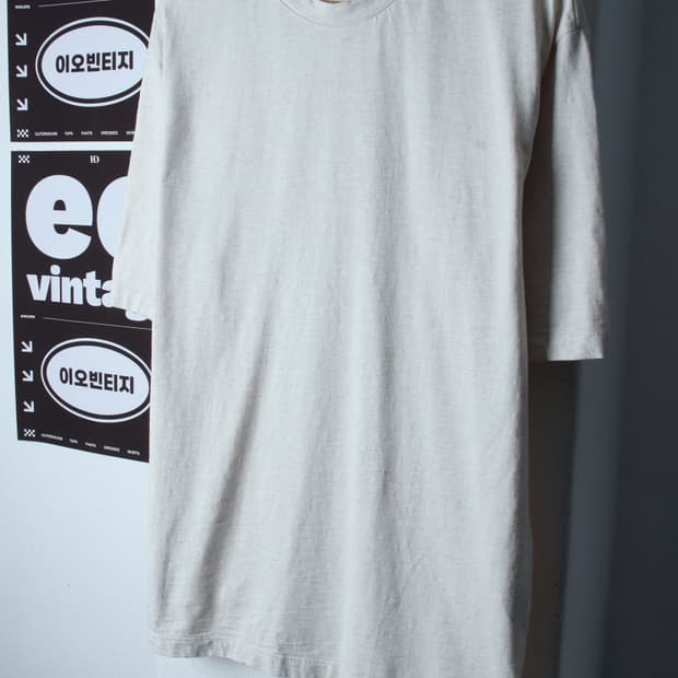 (2XL-3XL) 스파오 반팔 티셔츠 빅사이즈 아이보리 무지-H36447