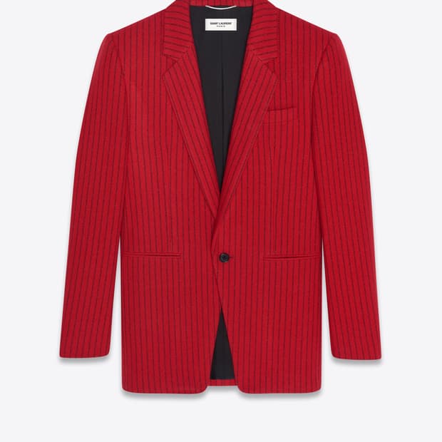 [BTS 진님 착용] 생로랑 21AW 레드 스트라이프 자켓