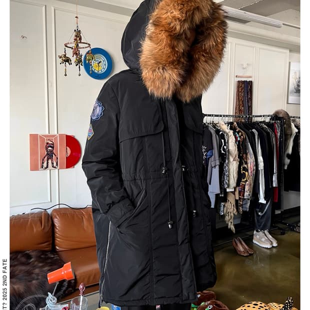 J.S New York Big Raccoon Fur Hood Parka