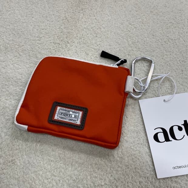 포터 카드및 동전 지갑 주황 porter