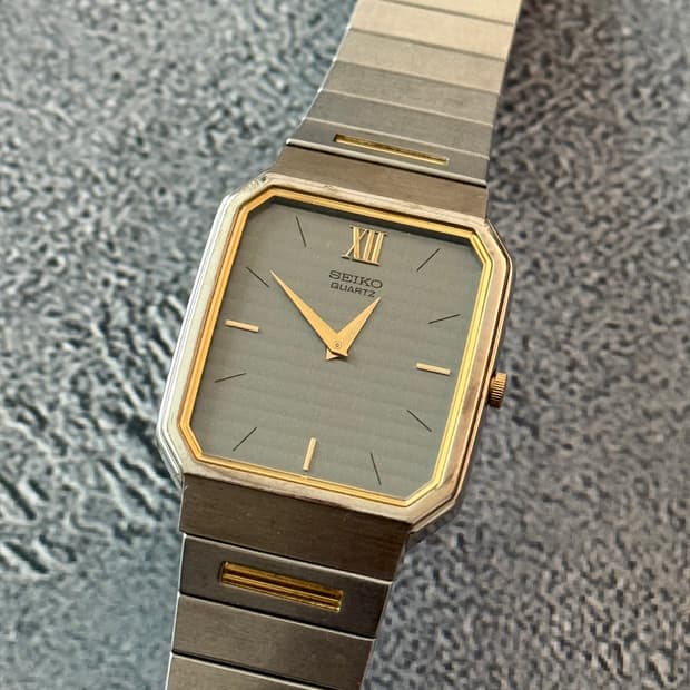 세이코 Seiko 레트로 실버 스퀘어 쿼츠