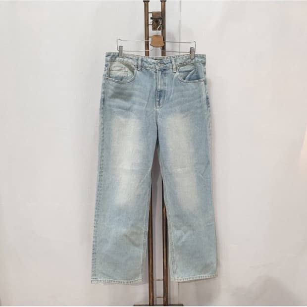 무신사 스탠다드 빅 브러쉬 와이드 데님 팬츠 34