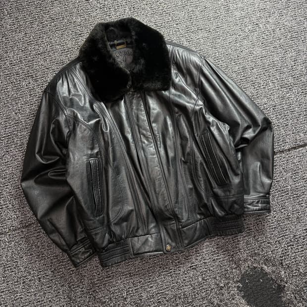 플레이보이 아카이브 양가죽 랜스킨 봄버 자켓 3456