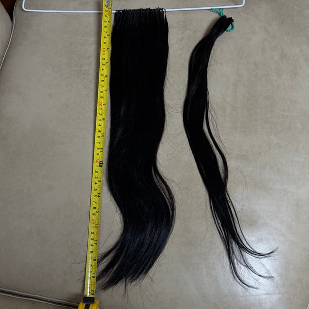 노팁 붙임머리 #1호(블랙) 20인치 인모 한팩