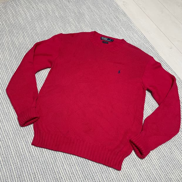 POLO 폴로 비바 마젠타 코튼 크루넥 니트-남여공용