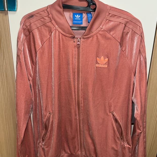아디다스 빈티지 벨벳 자켓 핑크