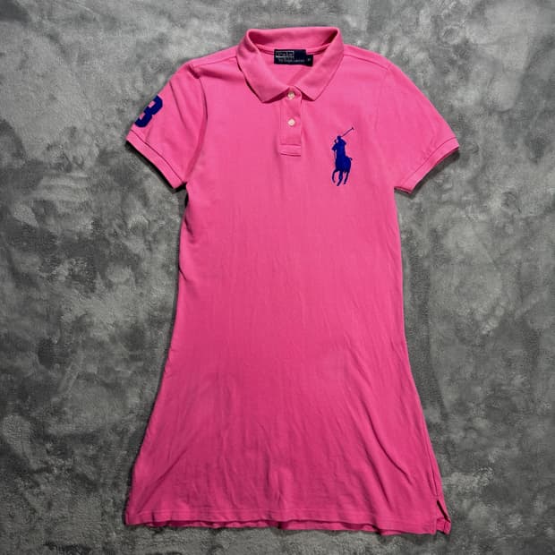 폴로 랄프로렌 핑크 피케 원피스 M