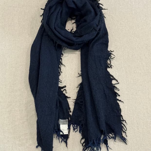 요지야마모토 뿌르옴므 프린지 울 머플러