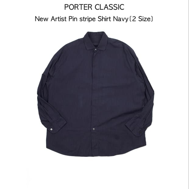 PORTER CLASSIC 뉴 아티스트 핀스트라이프 셔츠 네이비