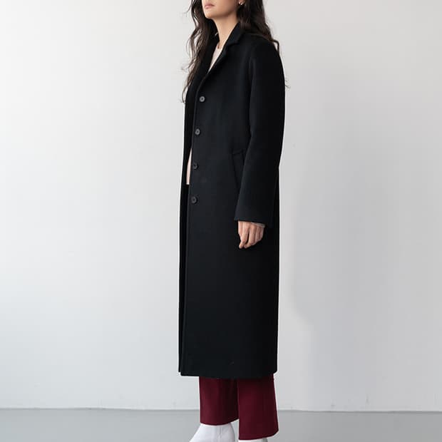 al,thing 캐시미어 울 블랙 롱 코트