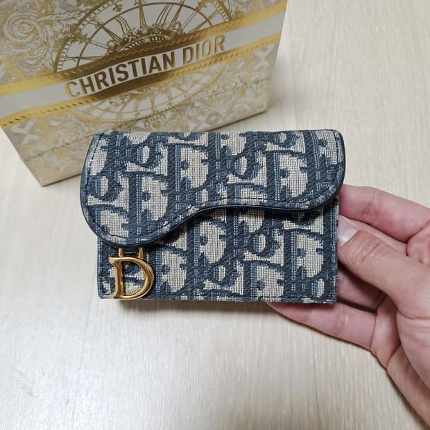 [100%/정품] 디올 새들 오블리크 자카드 카드지갑, 디올지갑