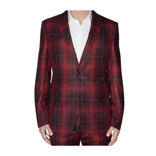 [46] 발렌티노 체크 싱글 브레스티드 울 블레이저