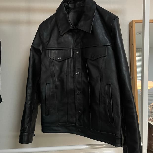 빈티지 카우레더 트러커 자켓 