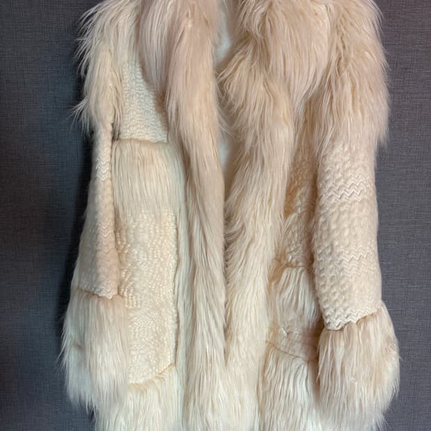 스텔라 매카트니 아이보리 퍼 자켓 36