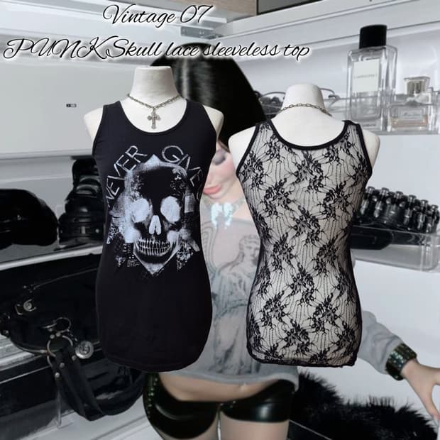 Vintage 07 PUNK Skull lace sleeveless