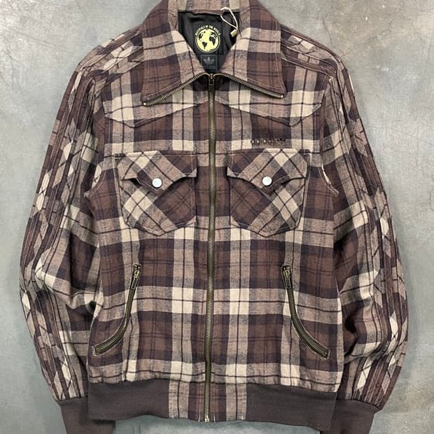 아디다스 타탄 체크 울 트랙 자켓