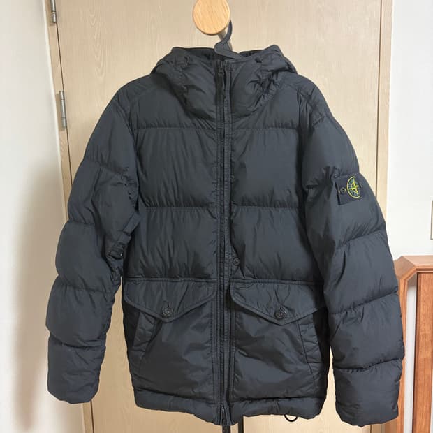 [정품/24FW] 스톤아일랜드 크링클랩스 후드 다운 자켓