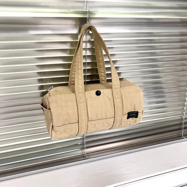 PORTER-CANVAS BOSTON BAG M (Beige)