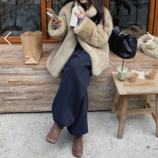 마크들리 퍼코트(베이지)