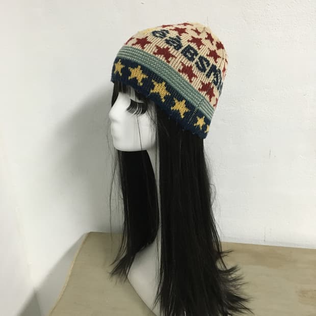  star pattern knit beanie