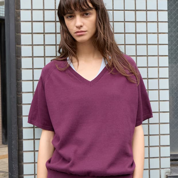 르바(LEVAR) Fresh Cotton V-Neck Knit
