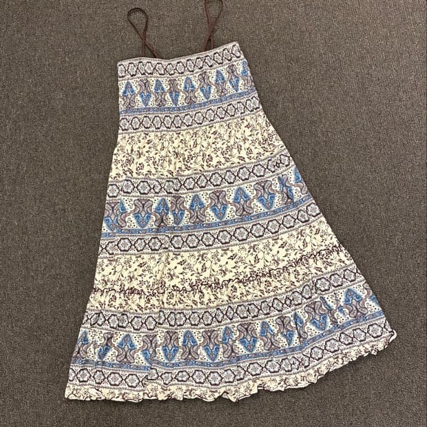 L)Japanese vintage 여성 에스닉 패턴 나시 원피스