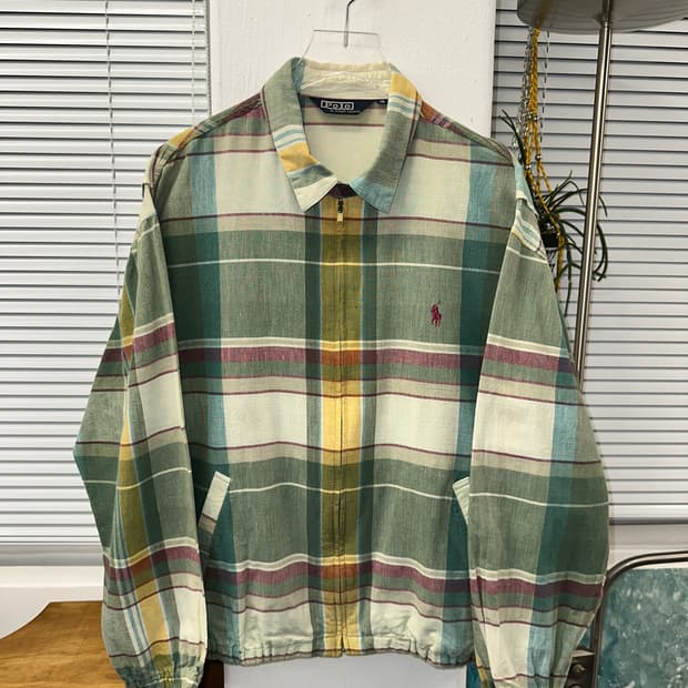 폴로 마드라스 체크 멀티 봄버 자켓 