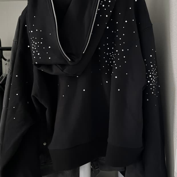 ifeellucky Bling hood zip-up M