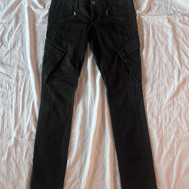 DKNY Jeans Black Biker Cargo Pants