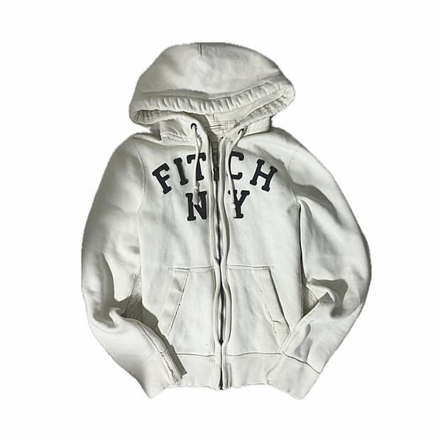 아베크롬비 뉴욕 후드집업 화이트 네이비