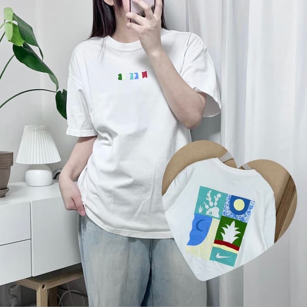 나이키 화이트 반팔티 [ L ]