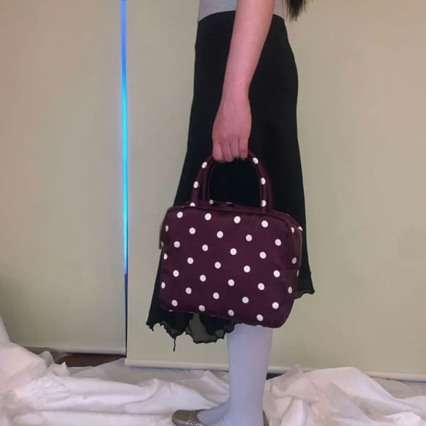 피치바스켓마켓 Polka Dot Bag_purple