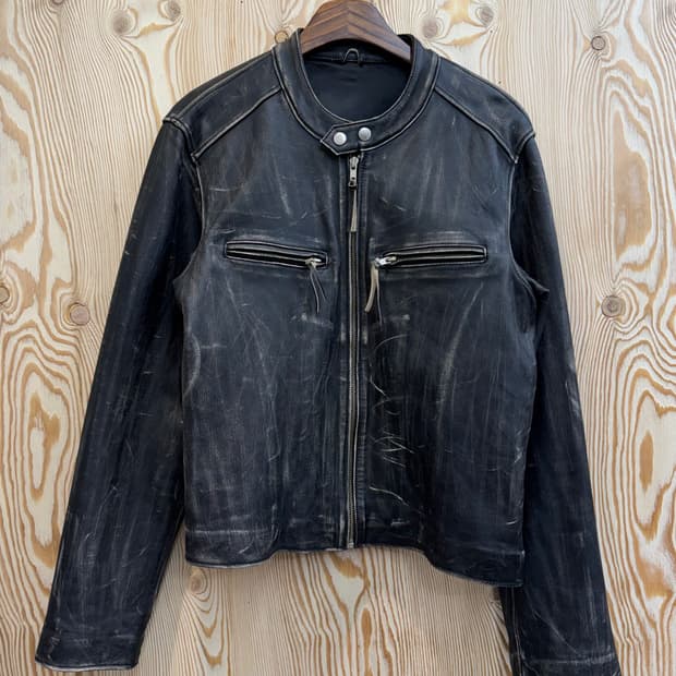 본더치 빈티지워싱 레더자켓