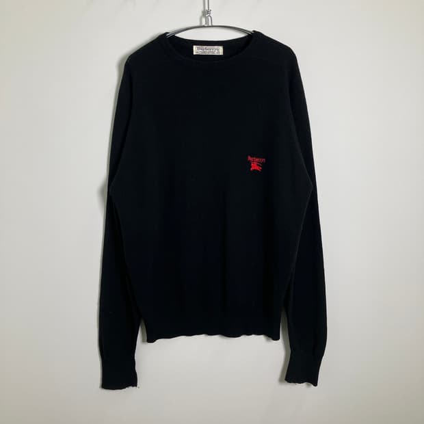 버버리 블랙 램스울 니트 스웨터 44