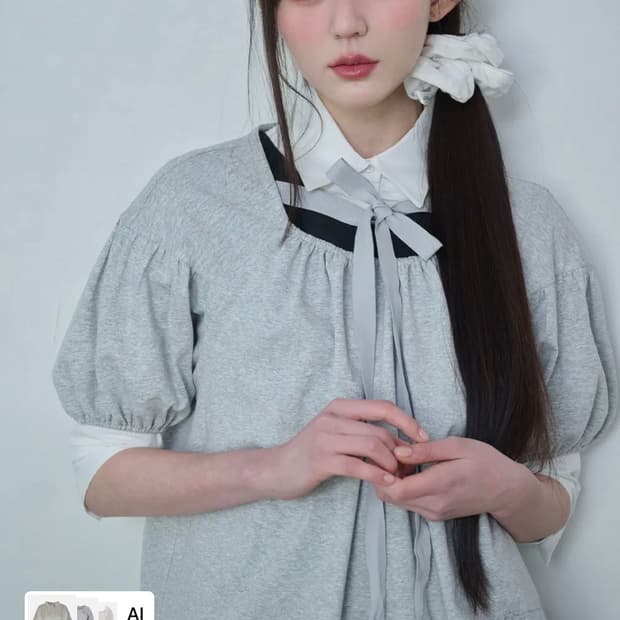 레이즈미야 나오 리본 블라우스