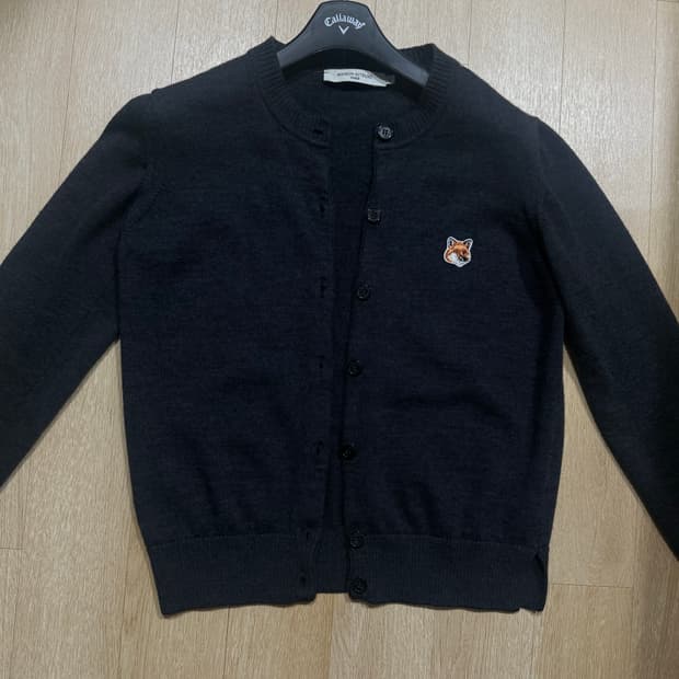 메종키츠네 가디건 정품 챠콜 s