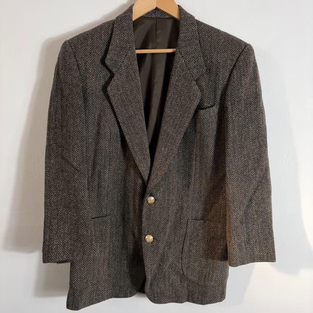 해리스트트위드 헤링본 브라운 울자켓(Free)