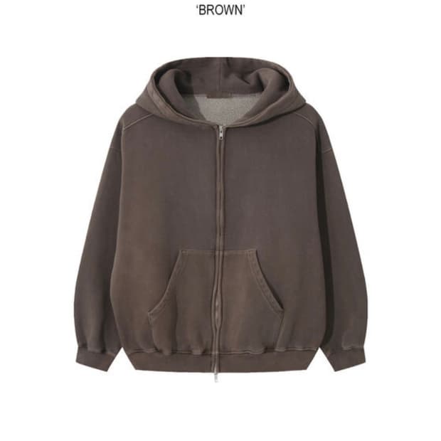 Blemto 피그먼트 후드집업 (brown)