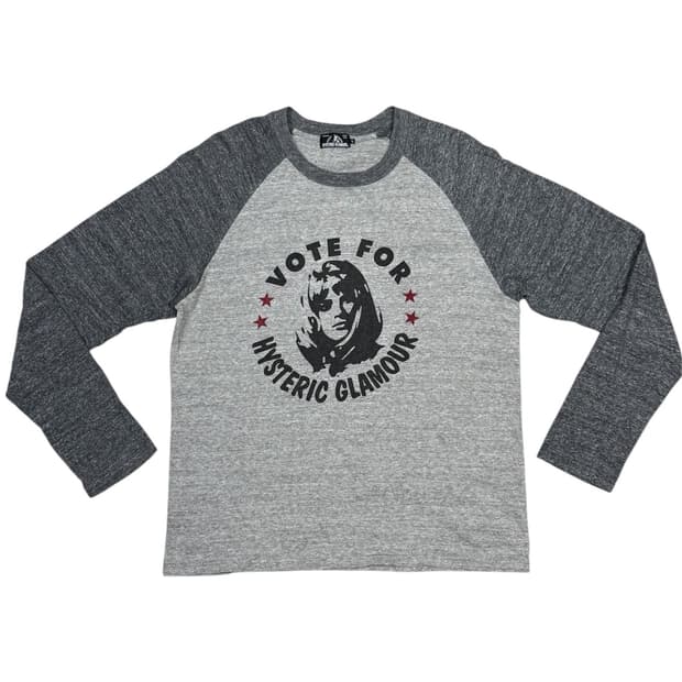 히스테릭 글래머 히스걸 라글란 롱슬리브 티셔츠