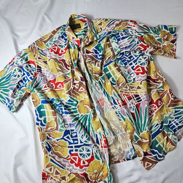 펜디 정품 00s 빈티지 하와이안 반팔셔츠 XL