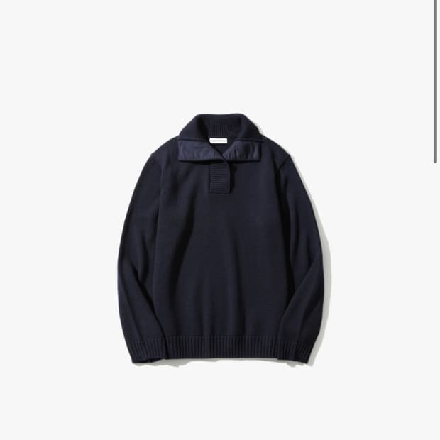 오토매틱 포더 피플 NECK COLLAR KNIT_NAVY 2사이즈