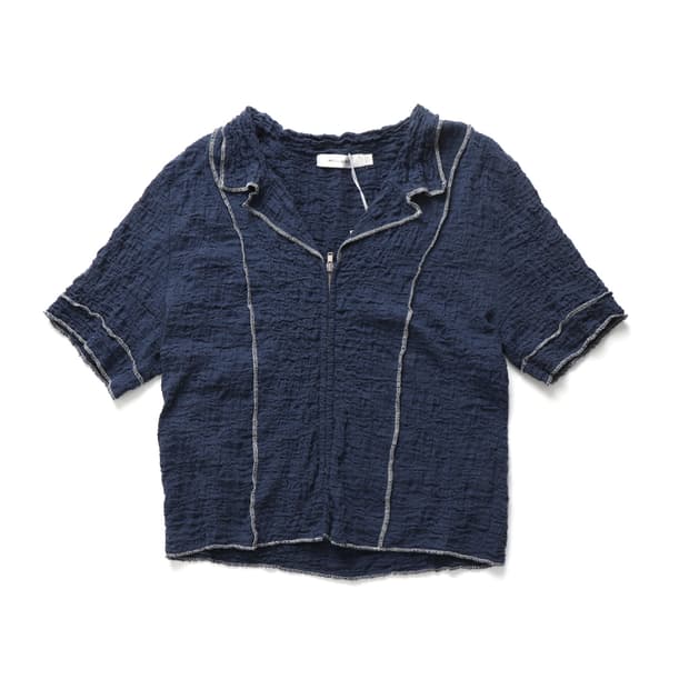 MOUSSY Bicolor Line Zip Blouse