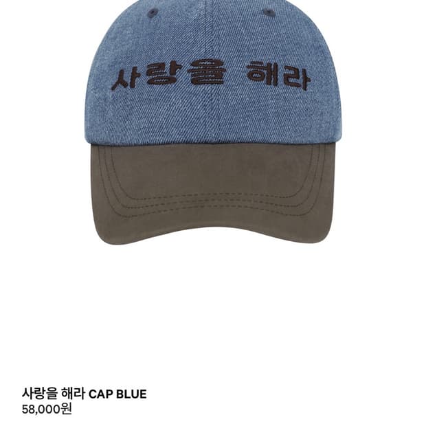 새상품 코이세이오 사랑을해라 모자 캡 블루