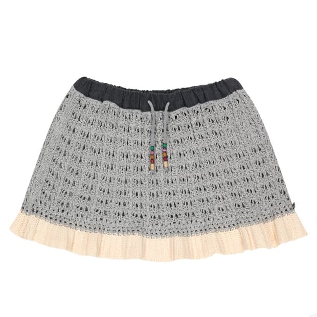 코이세이오 레이어드 니트 스커트 멜란지 그레이