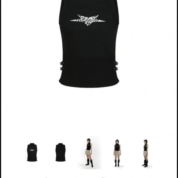 카시코 스타 하이넥 슬리브리스 블랙