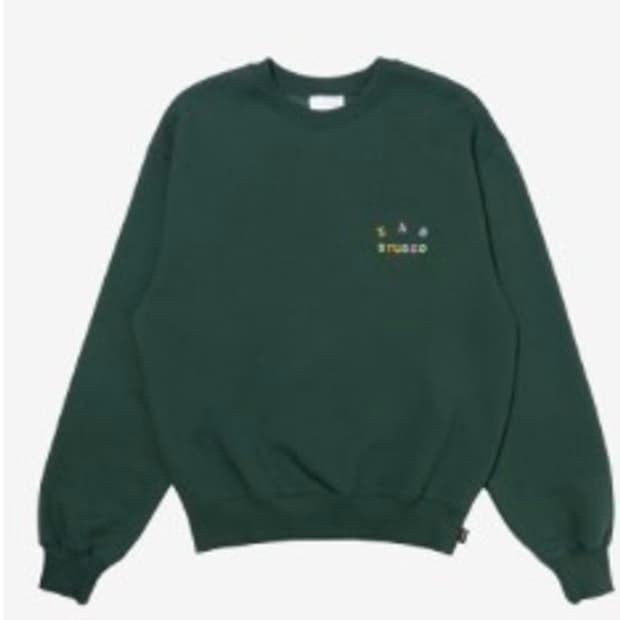 아이앱 스튜디오 자수 스웨트셔츠 그린