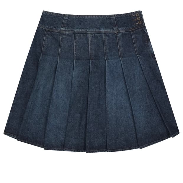 코이세이오 딥 데님 플리츠 스커트 1사이즈